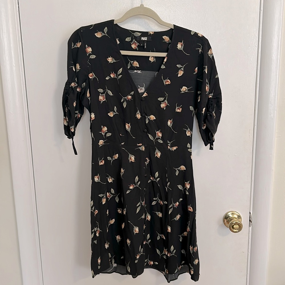 PAIGE Floral Mini Short Sleeved Dress - Size Small